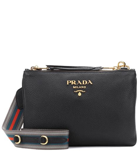 Black Prada Cross Leather Bag 